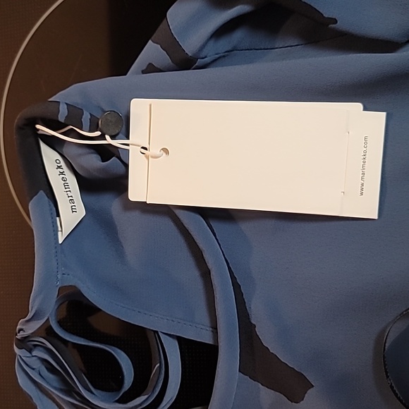 Marimekko Talvehtia Utuinen Midi Dress Blue/Black Size 36/US 6 NWT - Picture 6 of 10